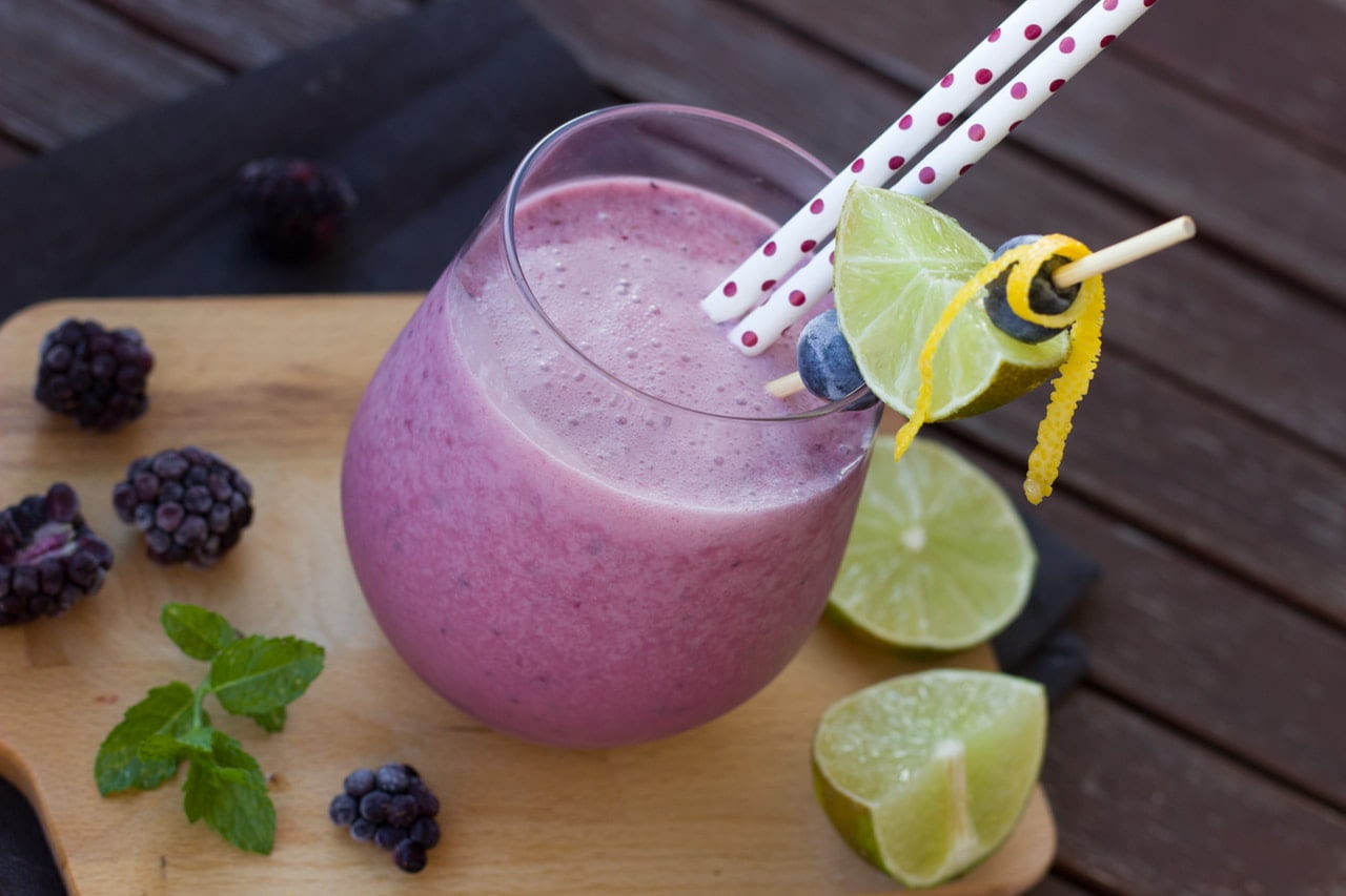 Smoothie with yogurt and berries breakfast ideas